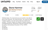 Epic Stone Hammer IPA 7% - 12 x 440ml cans **PRE-ORDER**